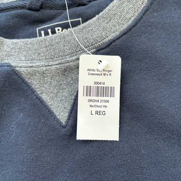 NWT Men’s LL Bean Athletic Crewneck Sweatshirt SZ Large Navy blue - Picture 8 of 14
